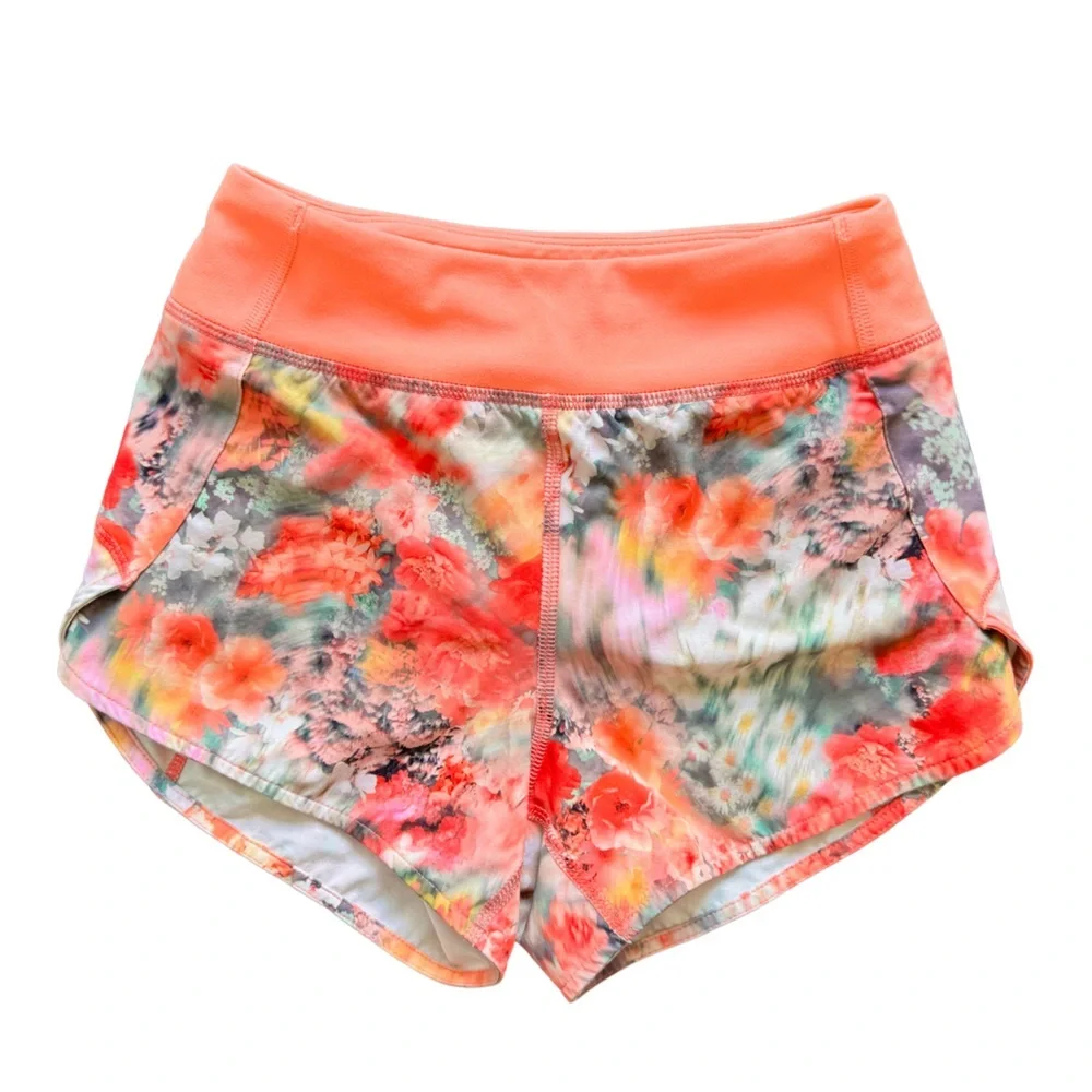 Athleta Girls Orange Twist Tank + Run The World 3” Floral Shorts Set 🌸✨